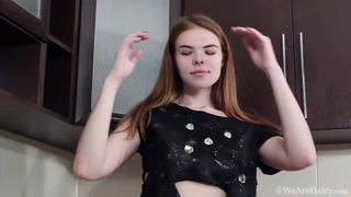 Ogil Basted in lingerie rubs her small tits in kitchen - passionate whores in HD BIGWHORE.COM