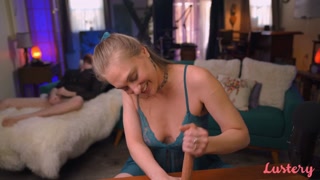 Blonde Melissa in Lingerie Teaches Jason to Jerk Off - passionate whores in HD BIGWHORE.COM