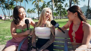 Public Threesome Fun: Brunette, Blonde & Asian in Hot Action - putains passionnées en HD BIGWHORE.COM